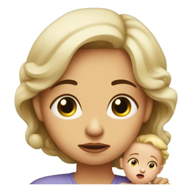skeptical mother with sad baby sticker