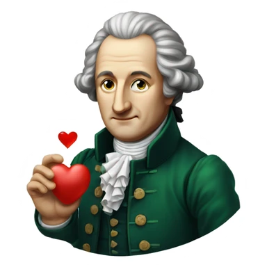 Goethe holds the heart in his hand sticker
