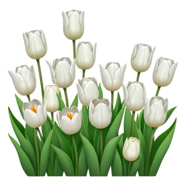 White tulips scenery  sticker