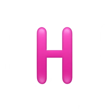 pink bubble letter H  sticker