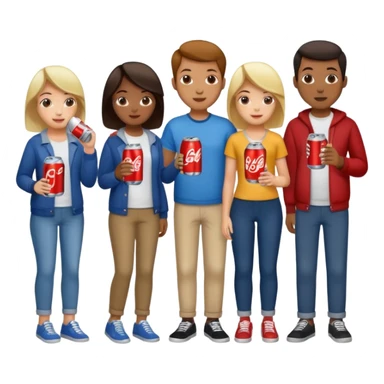 A group of thristy people having soda. sticker