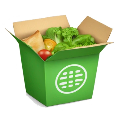 green food takeaway box sticker