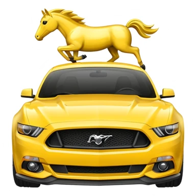 Create a mustang 309 emoji in yellow colour  sticker