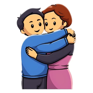 married couple, husband and wife embracing sticker