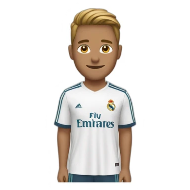 A man wearing a real madrid 23/24 shirt White people 14 ans White people sticker