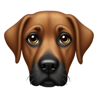 Brown dog with black muzzle and crossed eyes sticker