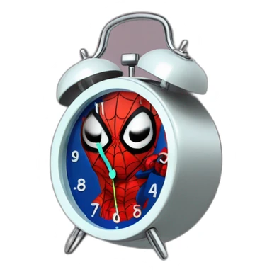 Horrible spiderman modern alarm clock sticker
