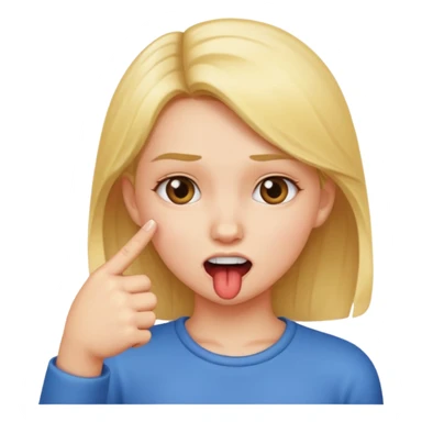 Chica mordiendose el dedo índice doblado sticker