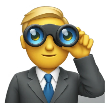 a business man in tie looking through a binocular sticker