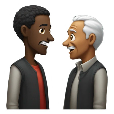 Young black man arguing with an old man sticker