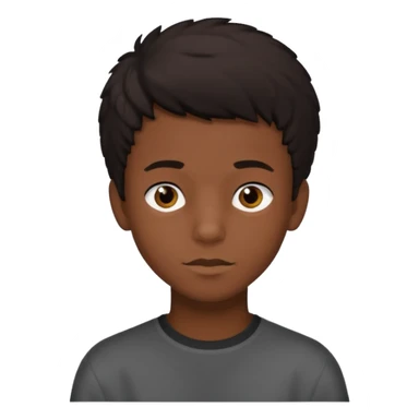 teen black boy with medium 4B hair and dark brown eyes  sticker