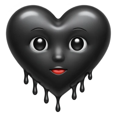 Black heart melting reastic sticker