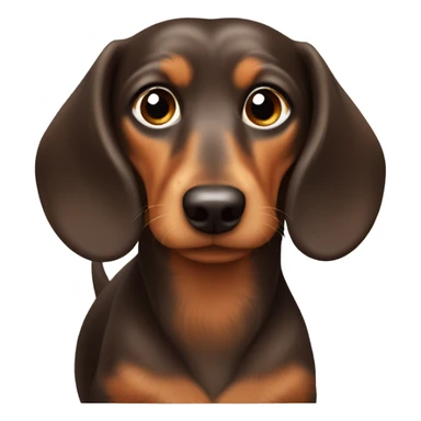Chubby long hair brown and tan dachshund  sticker