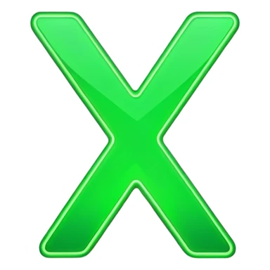 Green X sign with glowing effect sticker