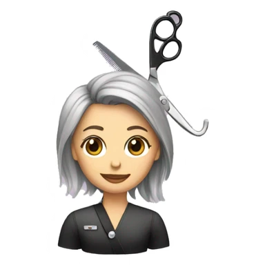 Hairstylist with scissors sticker