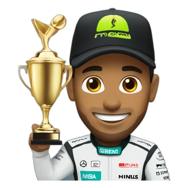Lewis hamilton with trophy sticker