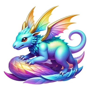 Epic divine legendary complex detailed iridescent gradients aesthetic-Fakémon-creature-scenery sticker