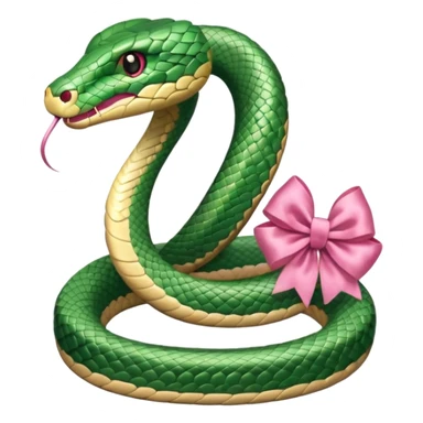 snake with pookie bow sticker