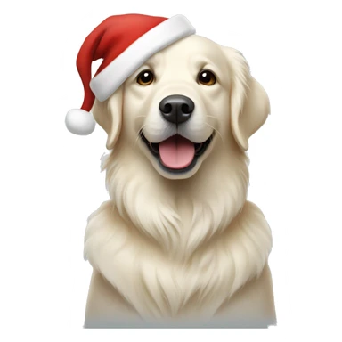 white golden retriever wearing a santa hat sticker