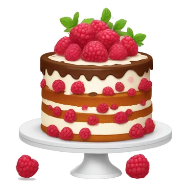Cake with raspberries ￼ sticker
