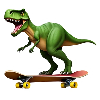 T-rex met een hoed op een skateboard  sticker