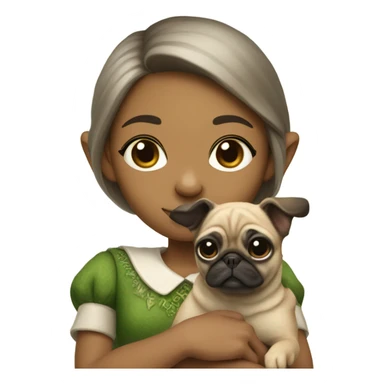girl elf with pug sticker
