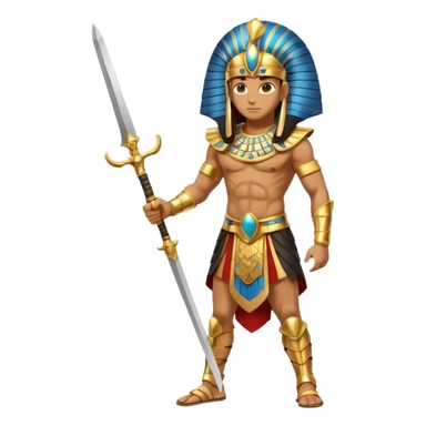 fullbody egyptian ancient soldier with sword sticker