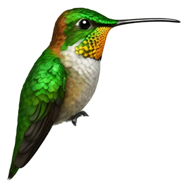 copper rumped hummingbird on a branch sticker