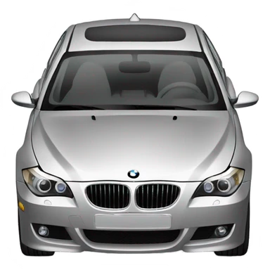 BMW E60 530D car in silver color with gold rims sticker