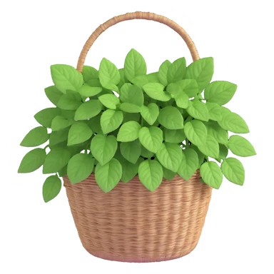 Plectranthus Verticillatus Swedish Ivy with trailing stems and round leaves in a coconut fiber basket sticker