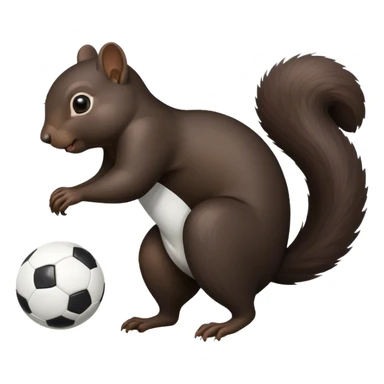 black squirrel playing soccer  sticker
