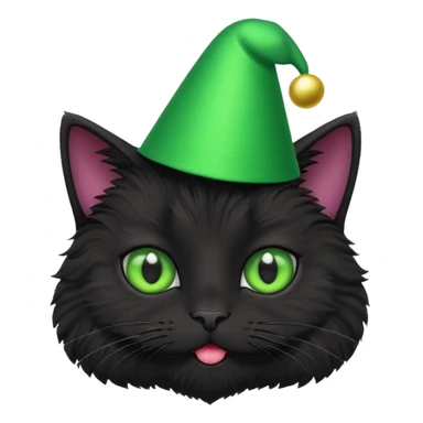 Black fluffy cat goes on holiday sticker