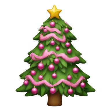 Christmastree with pink decor sticker