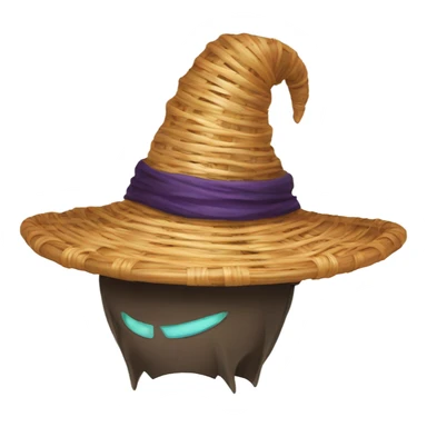 Rattan witch’s hat sticker
