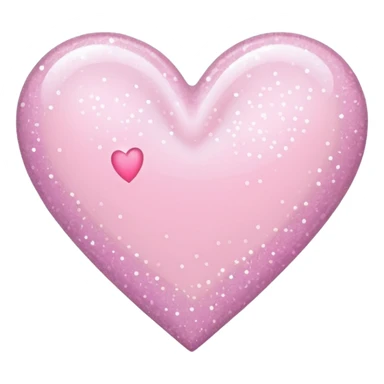 Pastel pink skinny heart with sparkle sticker