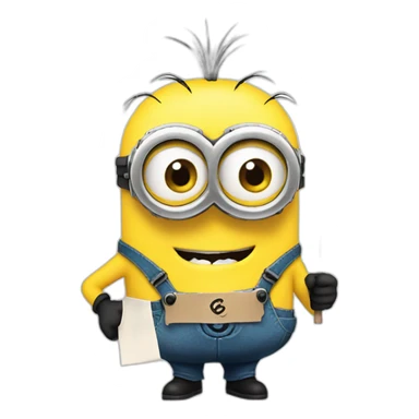 Minion holding sign sticker