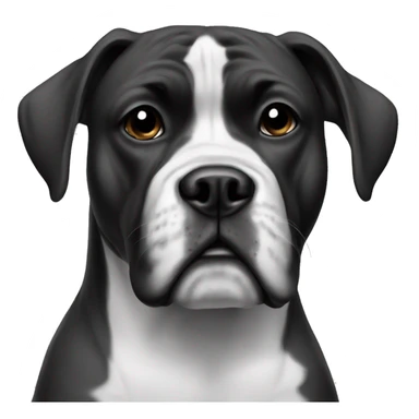 Dog boxer black and white sticker
