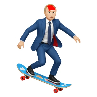 putin riding skate board sticker