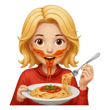 the woman who eats pasta sticker