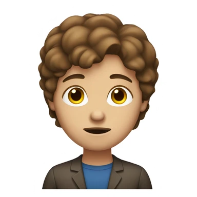 Brown haired Tired in officen sticker