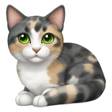 Dilute calico cat green eyes sticker