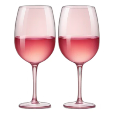 Two glasses of rose wine are clink sticker
