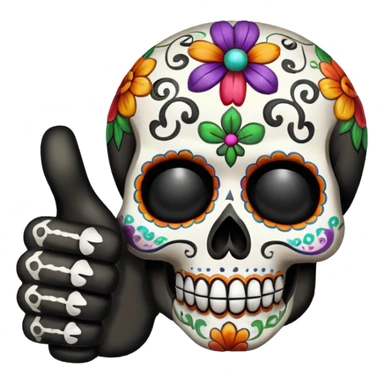 Pulgar arriba día de muertos sticker