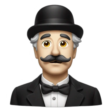 Emoji métisse situé Charlie chaplin moustache sticker
