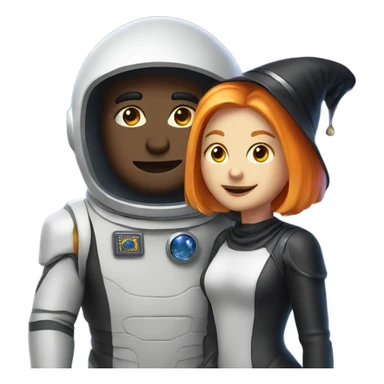 Spaceman and witch sticker