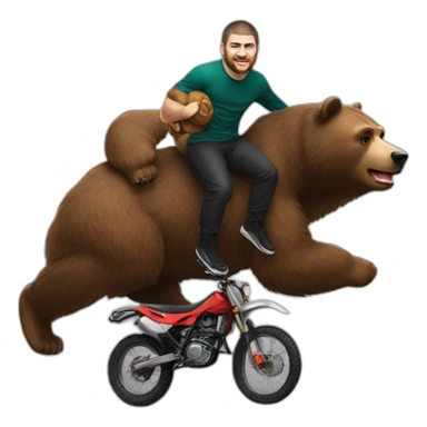khabib  riding a bear Russia  sticker