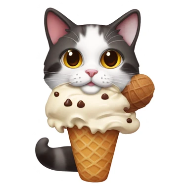 Icecream with calico cat sticker
