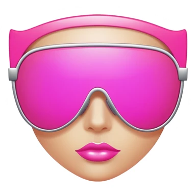 oversized bold pink shield sunglasses, maximum thickness, dramatic Y2K design sticker