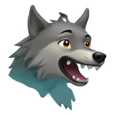 Wolf swimming in swimming pool sticker