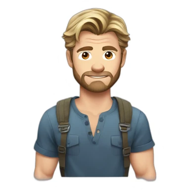 chris-hemsworth cartoon wearing shirt sticker